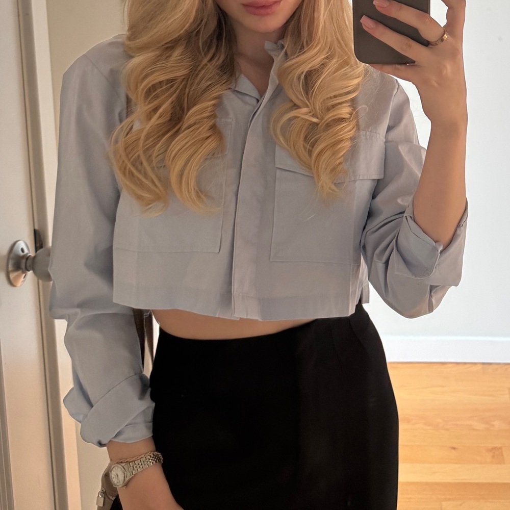 H&M Light Blue Crop Top